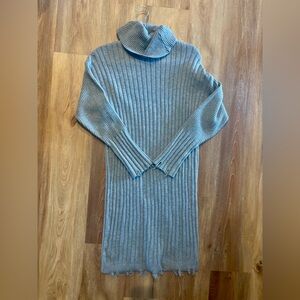 Promesa Ribbed Cowl Neck Sweater - Light Blue